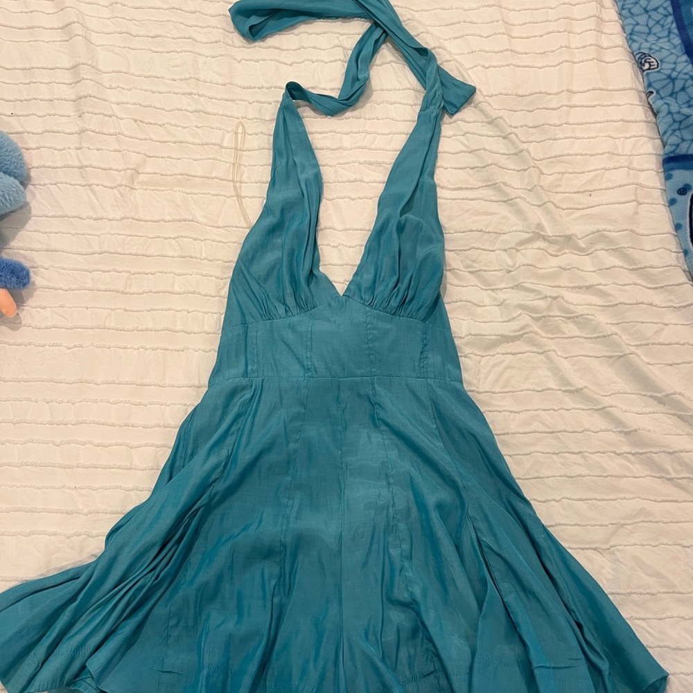 Teal Halter Romper